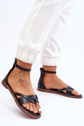 Feminin Flache Sandalen Hausschuhe Zum Schloss schZuarze Farbe Rise Up!