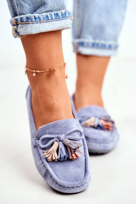 Mokassins für Damen aus INildleder Modisch blaue Farbe Donna Mia