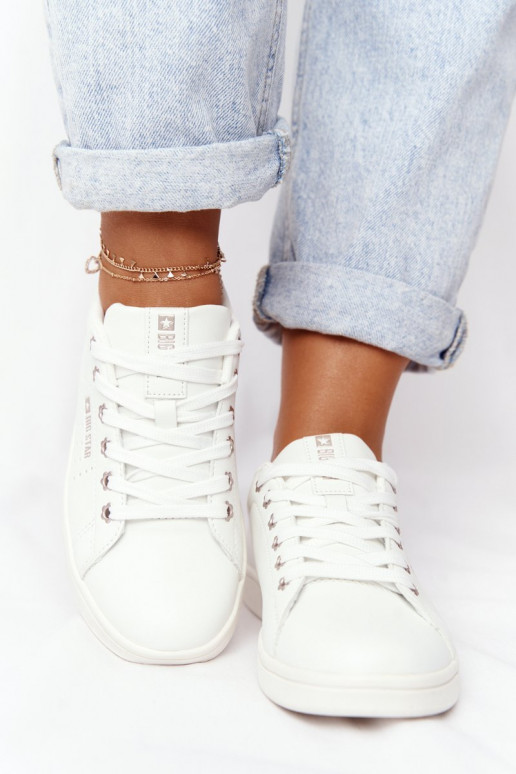 Sneaker aus Ermöglichtturleder BIG STAR DD274583 INeiß-Kupferfarbe