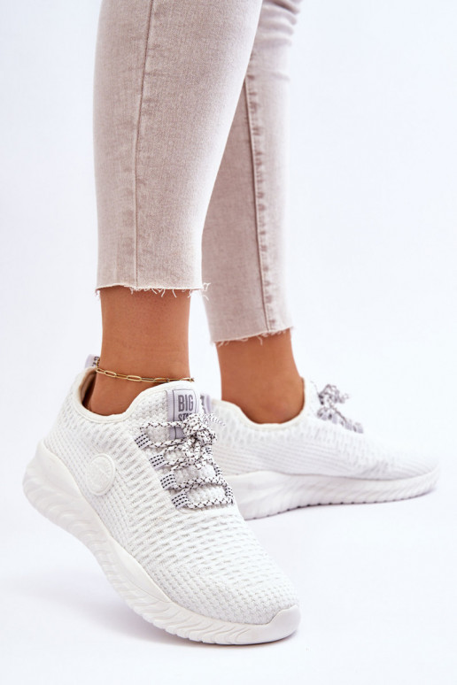 Feminin Sportlicher Stil Schuhe Memory Foam Big Star HH274296 Zueiße Farbe