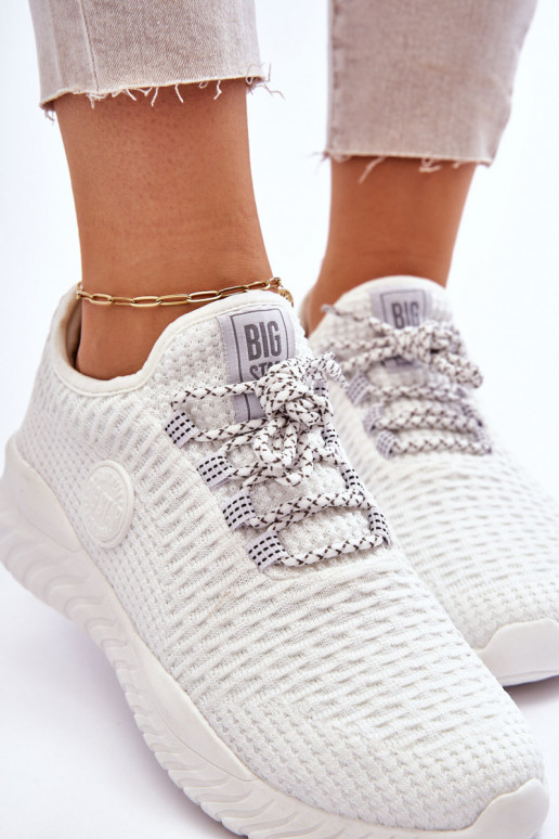 Feminin Sportlicher Stil Schuhe Memory Foam Big Star HH274296 Zueiße Farbe