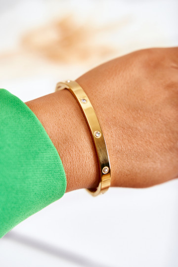 Stahlarmband mit Zirkonösen goldene Farbe Lauren 2