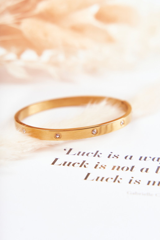 Stahlarmband mit Zirkonösen goldene Farbe Lauren