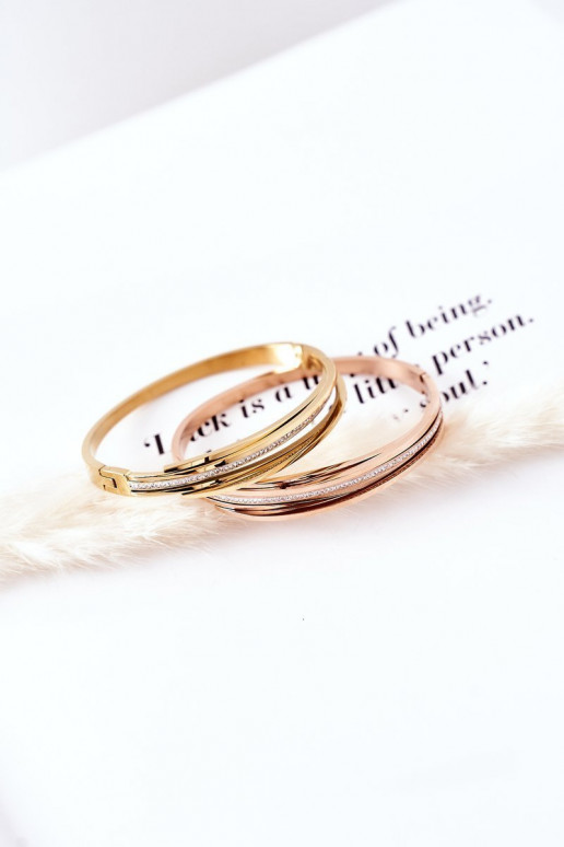 Stahlarmband mit blitzenden Augen goldene Farbe