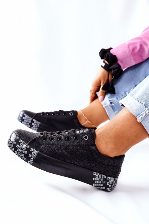 Frauen Schuhe mit einer Plattform BIG STAR II274183 schZuarze Farbe