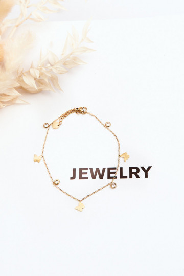 Beinarmband Mit Schmetterlingen goldene Farbe 2