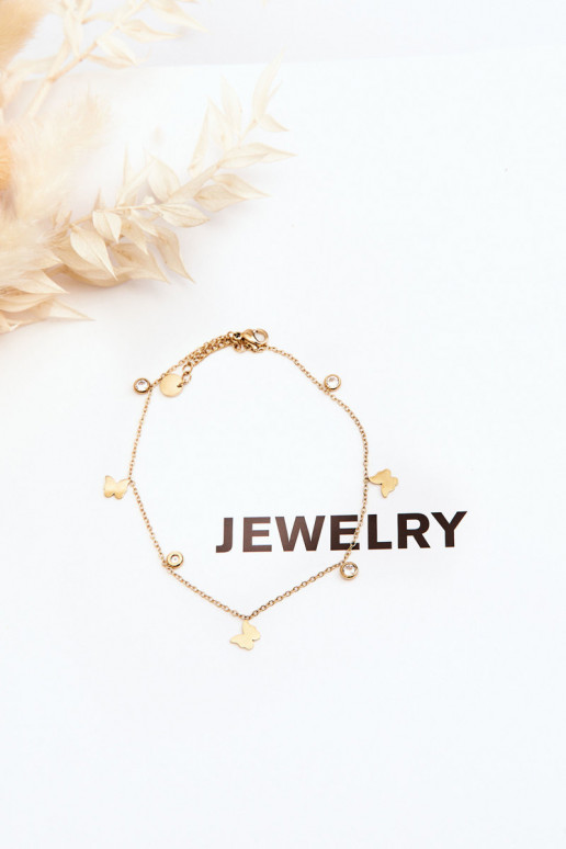 Beinarmband Mit Schmetterlingen goldene Farbe