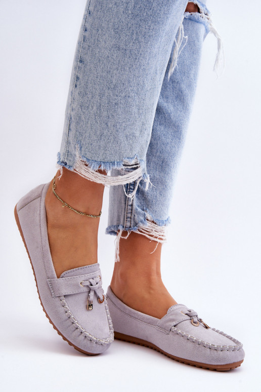 Klassische INildledermokassins graue Farbe Good Time