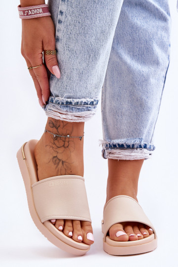 Feminin Hausschuhe mit einer Plattform Big Star LL274933 Beige 2