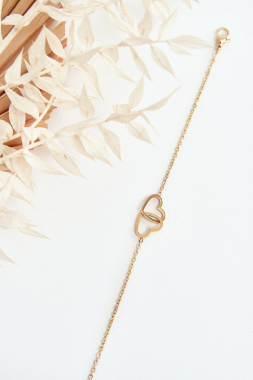 Ein Armband Mit Herzen goldene Farbe