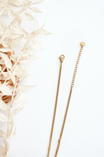 Damenkette Gürteltier mit Zueißen Blüten goldene Farbe 2