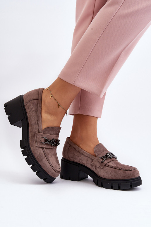 Mokassins Auf massiven Absätzen Beige Eriella