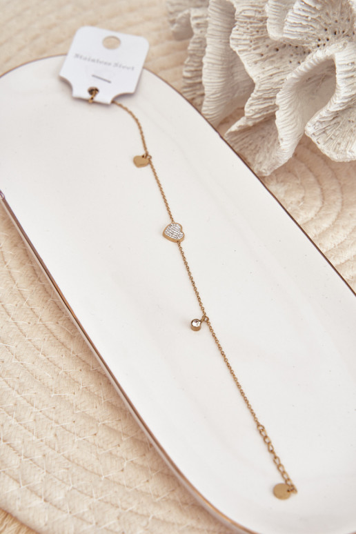 Beinarmband Mit Herzen goldene Farbe