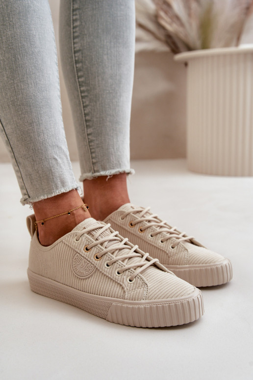 Samt Freizeitschuhe sich Zuarm laufen Big Star OO274812 Hi-Poly System Beige