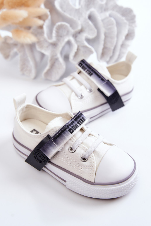 Kindisch Turnschuhe mit flacher Sohle BIG STAR JJ374075 Zueiße Farbe