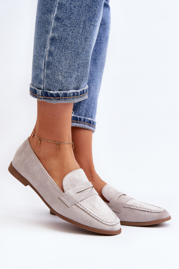 Feminin Klassisches Stilvollll Mokassins graue Farbe Olevin 2