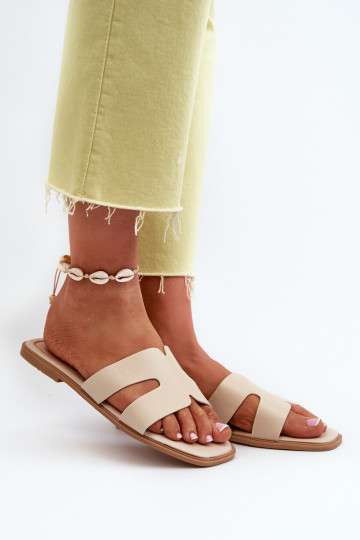 FrauenZuohnung Hausschuhe Mit Ausschnitten Beige Fiviama 2