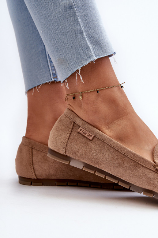 Mokassins für Damen aus Öko-INildlederoZue Big Star NN274930 Memory Foam System Beige