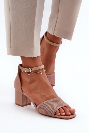 Damen-Sandalen mit hohen Absätzen Beige Desvia