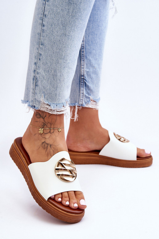 Feminin Hausschuhe mit Ornamenten Zueiße Farbe Secrets