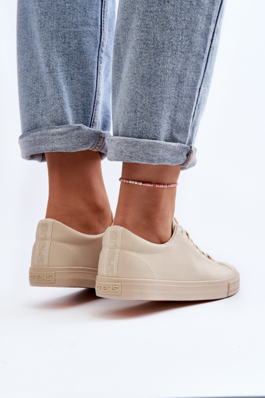 Feminin Haut mit Riemen Klassisches Stilvollll lässige Schuhe Beige Misima
