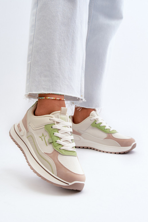 Sneakers Stilvollllschuhe Feminin Big Star NN274A091 Beige-grüne Farbe