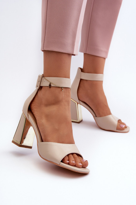 Eleganter Stil Damen-Sandalen mit hohen Absätzen Beige Rosazara