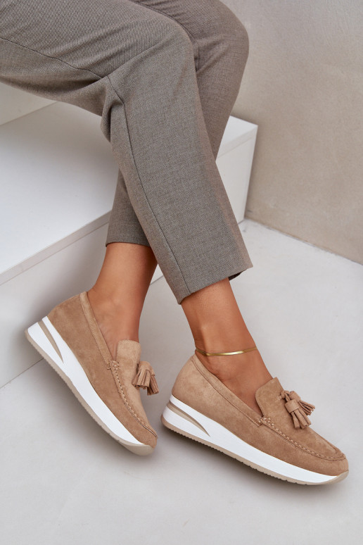 Mokassins Ermöglicht Subtilm Koturnie aus Öko-INildlederoZue Beige Challavia