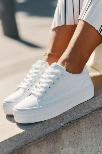 Kunstleder Freizeit-Schuhe mit Plateausohle Big Star RR274298 in Weiß