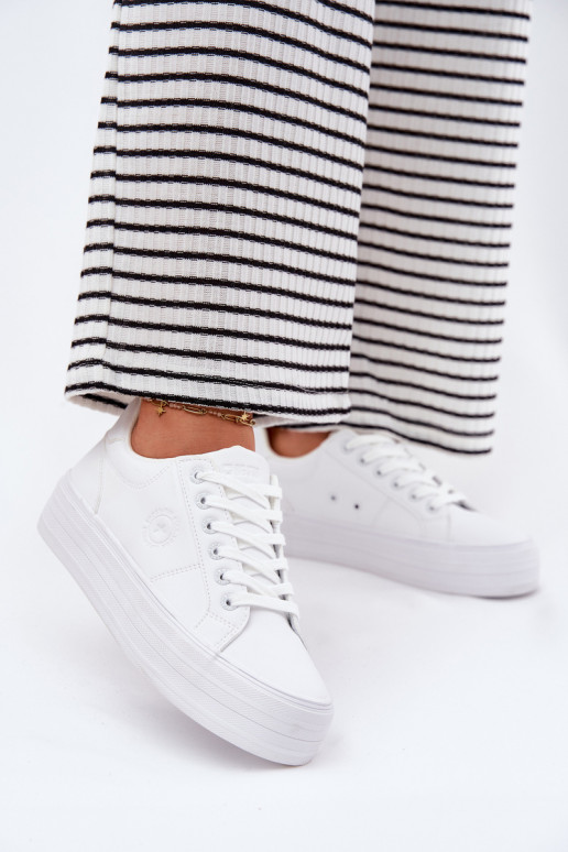 Eko Haut Freizeitschuhe mit einer Plattform Big Star RR274298 Zueiße Farbe