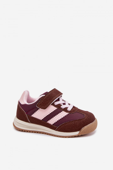 Kinder-Sneaker Turnschuhe mit Klebeverschlüssen braune Farbe Viona 2