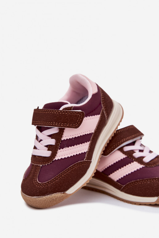 Kinder-Sneaker Turnschuhe mit Klebeverschlüssen braune Farbe Viona