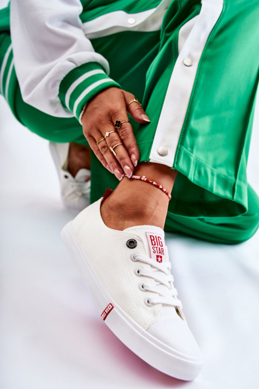 Frauen Schuhe Big Star FF274087 INeiß-rote Farbe