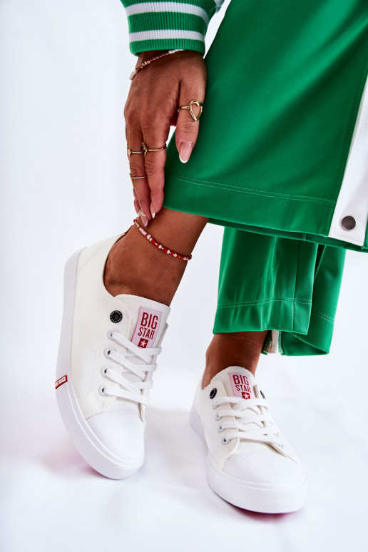 Frauen Schuhe Big Star FF274087 INeiß-rote Farbe