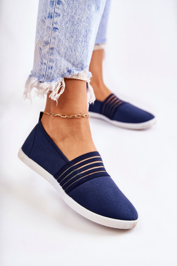 Damen Slip-On Sportschuhe in Dunkelblau Lilis