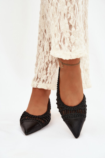 Damensandalen Mit Zopf Klocke schZuarze Farbe Nivorra 2