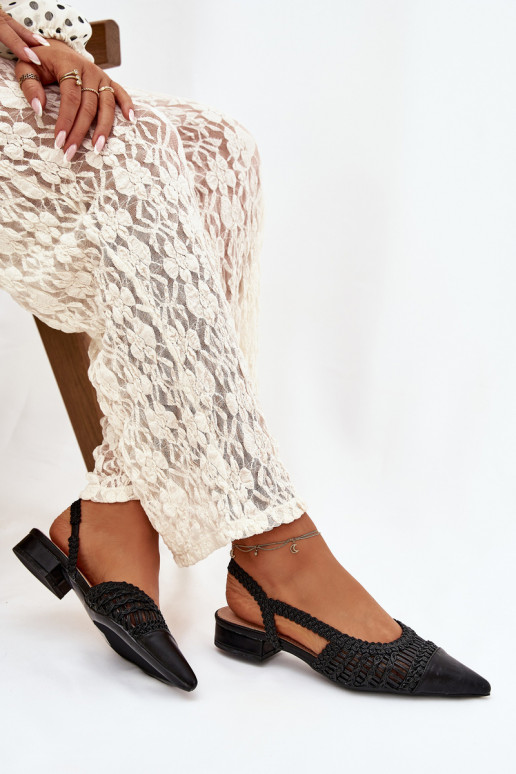 Damensandalen Mit Zopf Klocke schZuarze Farbe Nivorra