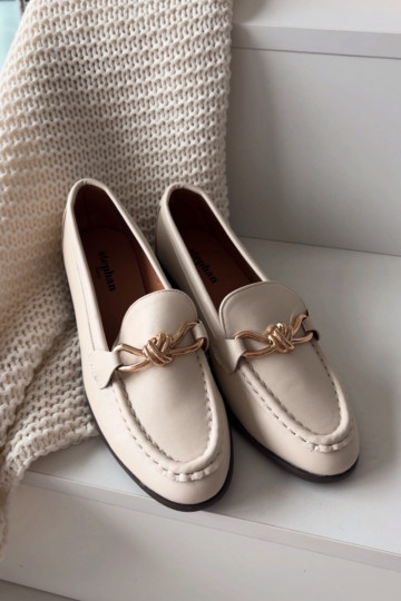 Mokassins Feminin Mit Dekorationen Detalem elfenbeinfarbe Rosynne 2