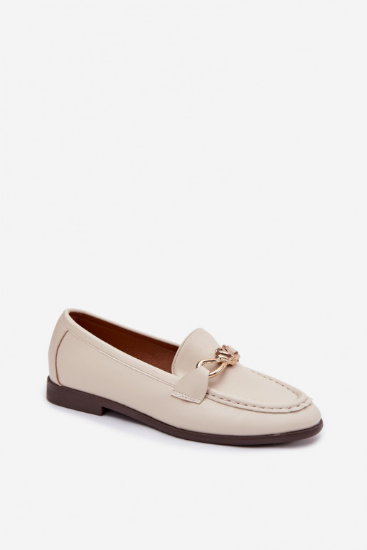 Mokassins Feminin Mit Dekorationen Detalem elfenbeinfarbe Rosynne