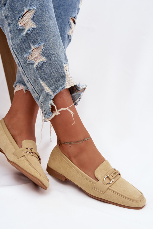 Mokassins Mokassins Feminin Mit Dekorationen Element gelbe Farbe Evelora