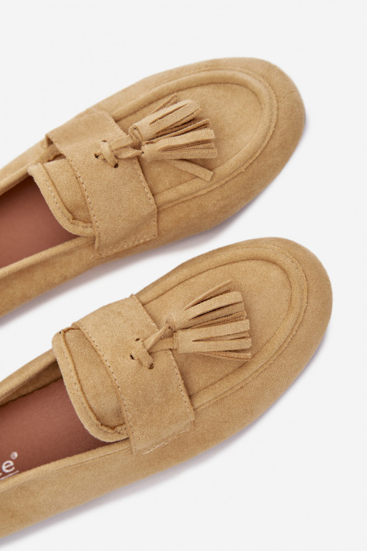 Mokassins FrauenZuohnung mit Fransen gelbe Farbe Es mussrilisse