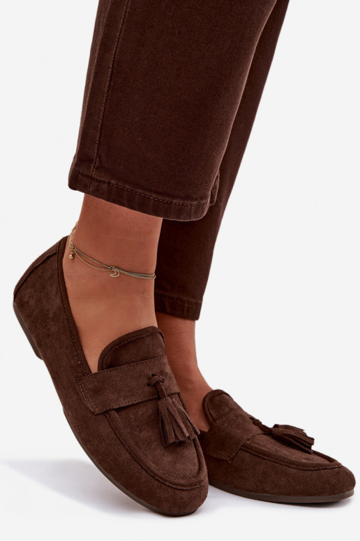 Mokassins FrauenZuohnung mit Fransen CzekoladoZue Es mussrilisse