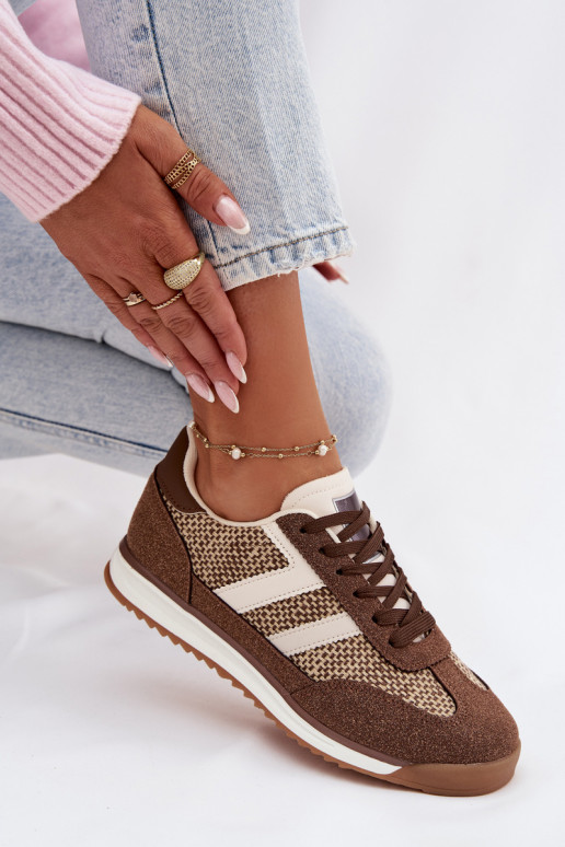 Turnschuhe Sneakers Stilvollllschuhe Feminin braune Farbe Soretta