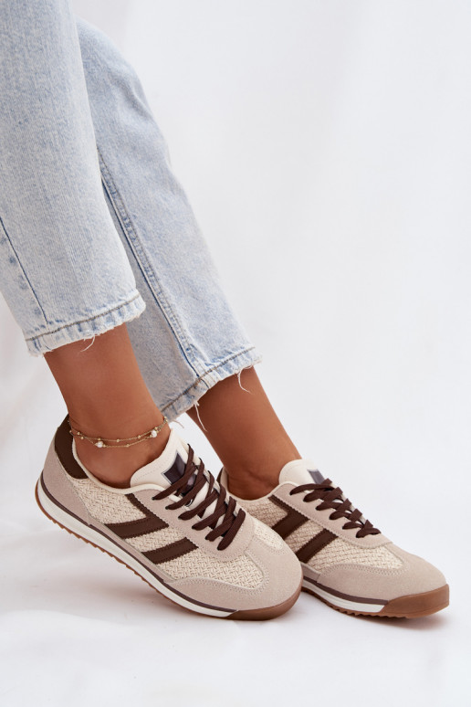 Turnschuhe Sneakers Stilvollllschuhe Feminin Beige Soretta