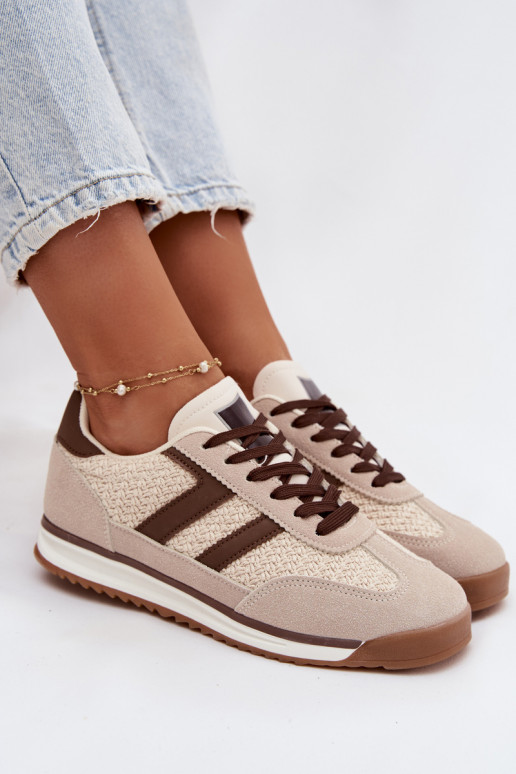 Turnschuhe Sneakers Stilvollllschuhe Feminin Beige Soretta