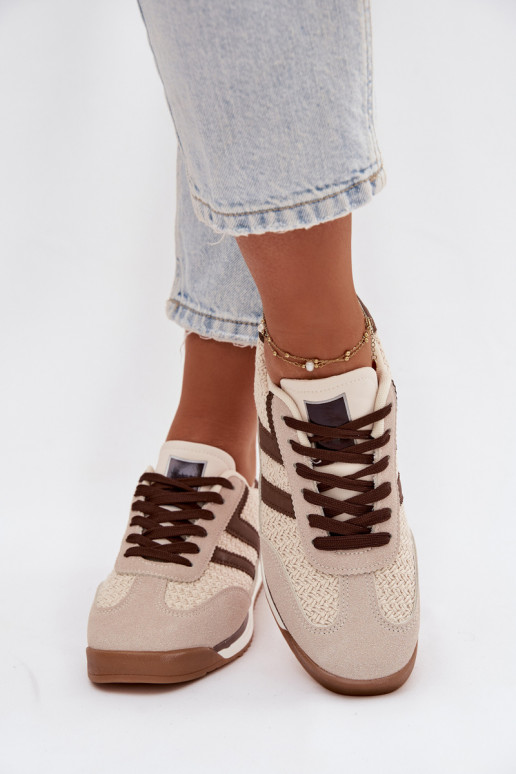 Turnschuhe Sneakers Stilvollllschuhe Feminin Beige Soretta