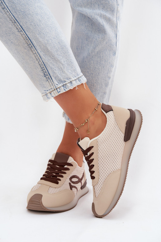 Sneakers Stilvollllschuhe Turnschuhe Feminin Beige-braune Farbe Tarlisse