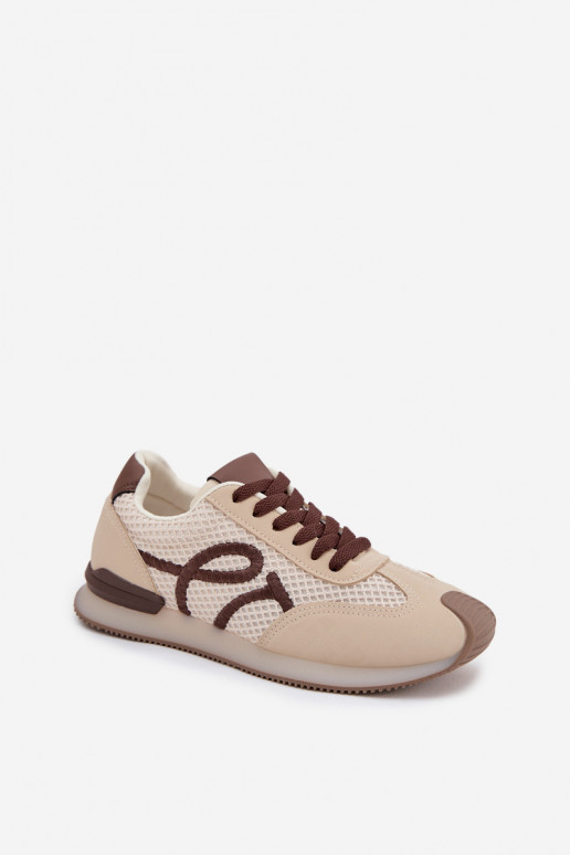 Sneakers Stilvollllschuhe Turnschuhe Feminin Beige-braune Farbe Tarlisse