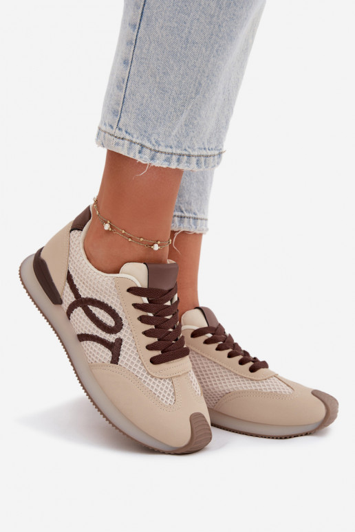 Sneakers Stilvollllschuhe Turnschuhe Feminin Beige-braune Farbe Tarlisse