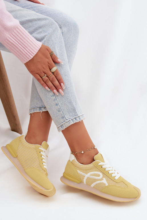Sneakers Stilvollllschuhe Turnschuhe Feminin gelbe Farbe Tarlisse